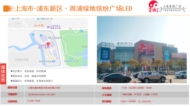 上海周浦绿地缤纷广场商超卖场LED屏的图片