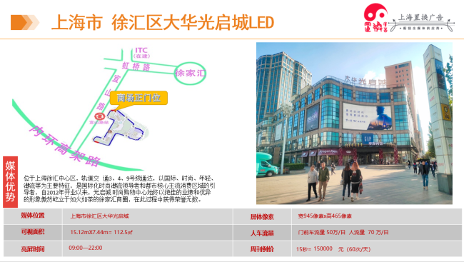 上海大华光启城商超卖场LED屏的图片