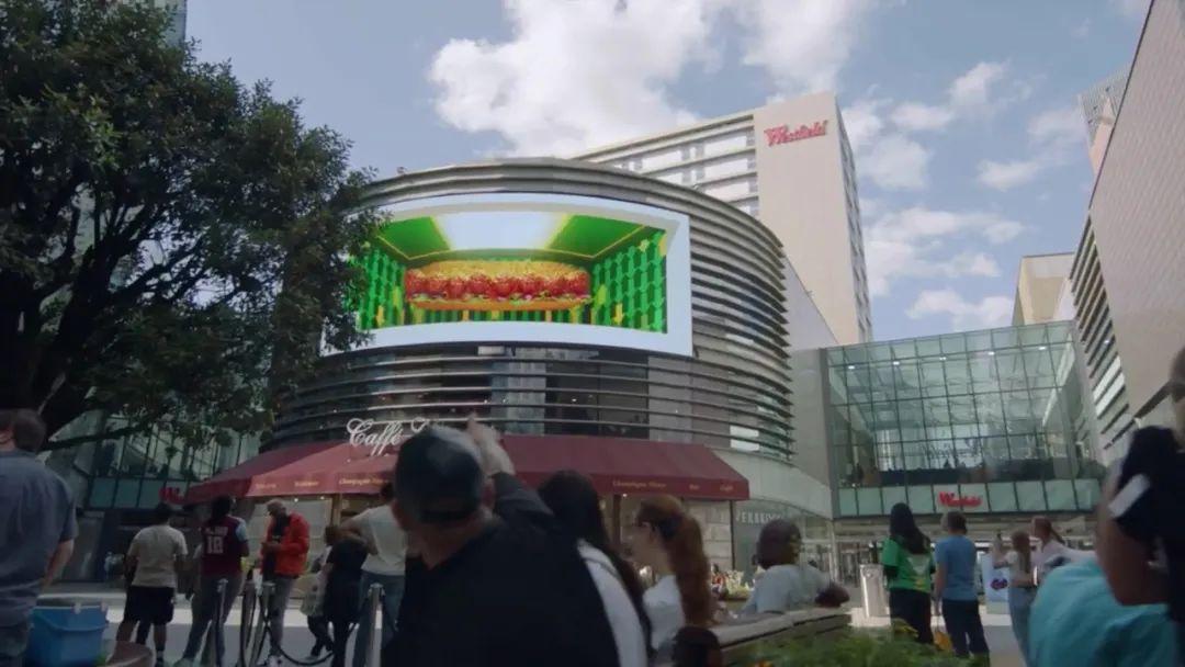 三明治的户外3D互动广告牌