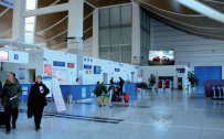新疆阿克苏地区库车县库车机场国内出发办票大厅机场媒体LED屏