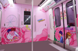 重庆1号线小主题创意内包(车厢立面)地铁轻轨墙贴/地贴