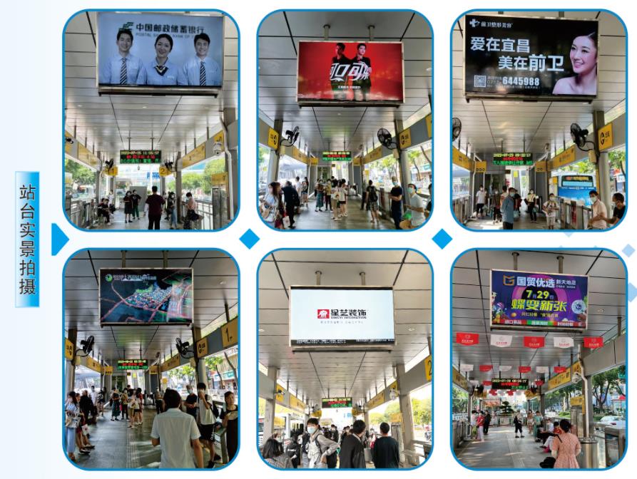 湖北宜昌三峡茶城站（BRT线）公交站亭媒体广告机/电视机