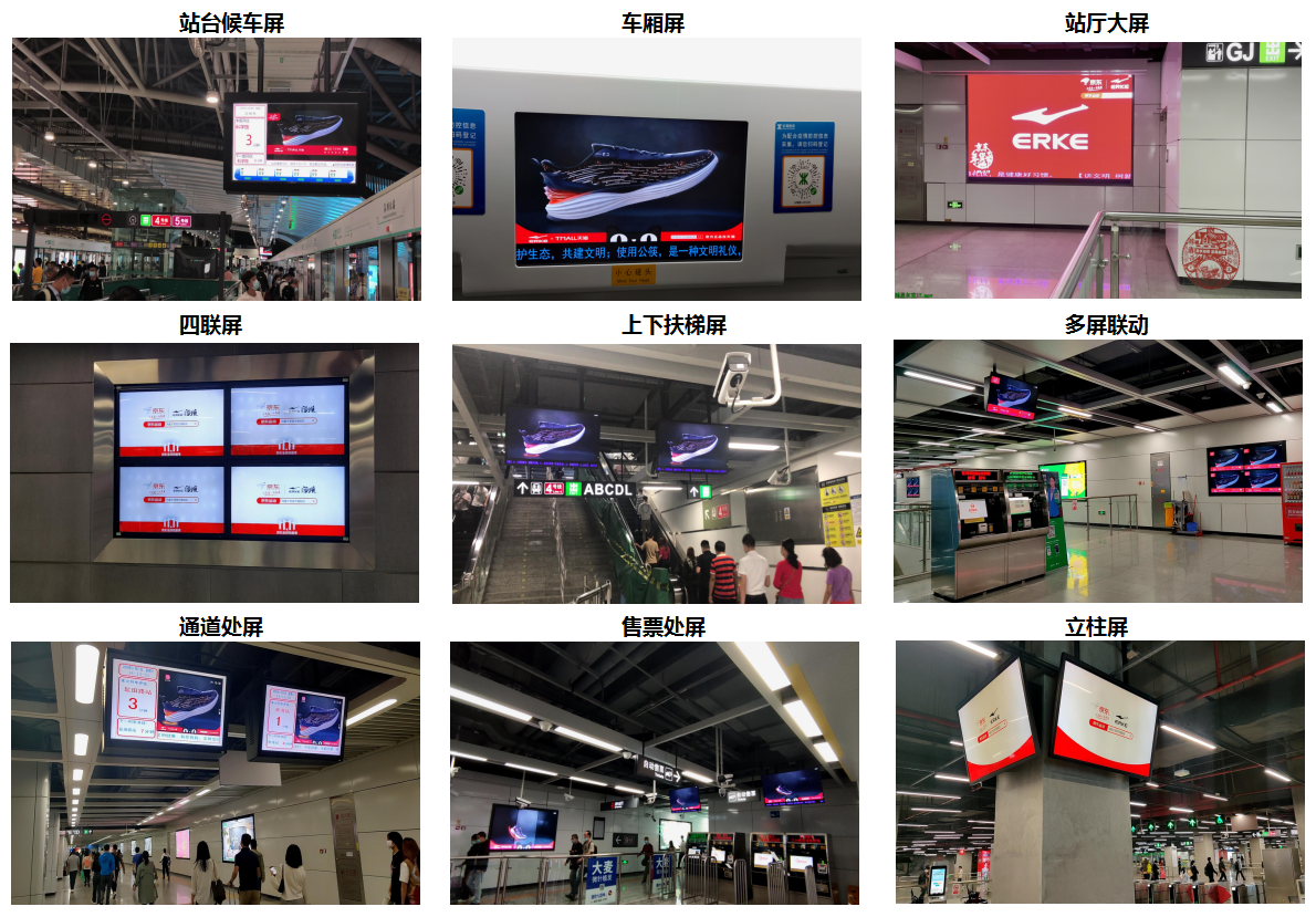 全国深圳地铁沿线站点，站台，站厅，地铁车厢等41001块电视屏幕地铁轻轨媒体LED屏