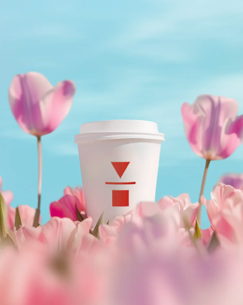 咖啡品牌代数学家，用5000朵郁金香派送春天